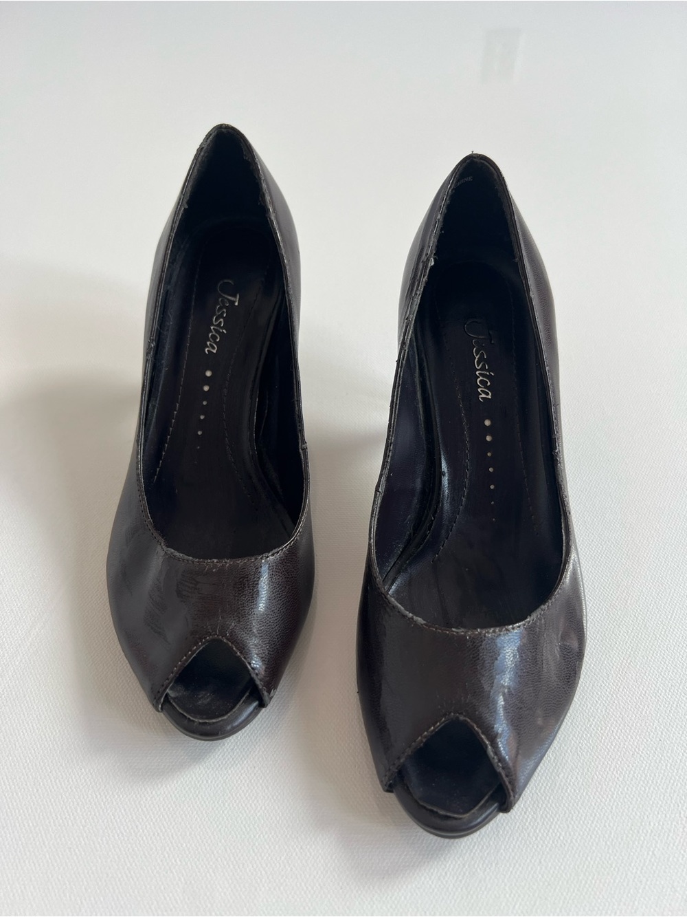 Jessica Brown Peep-Toe Heels